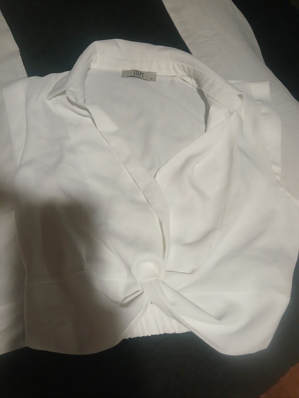 Women’s White Knot-Front Blouse